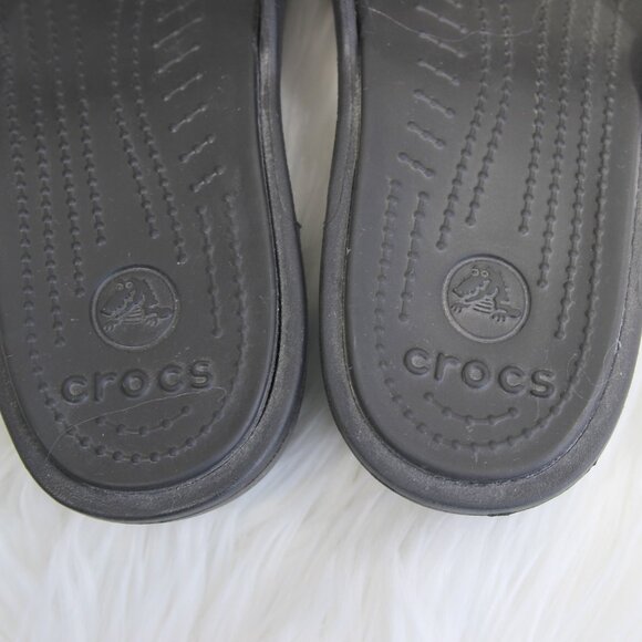 Crocs Womens Shoes Patricia Wedge Slip On Slide Comfort Sandals Black Size 10 - Picture 9 of 10